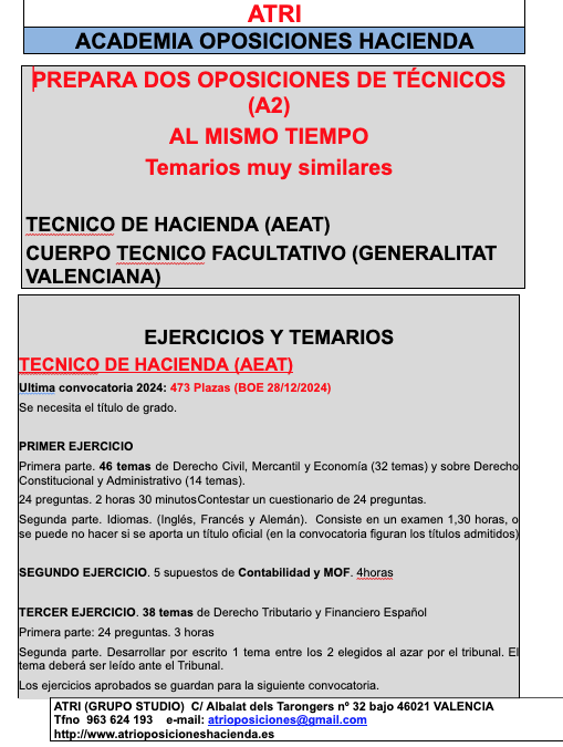 Prepara dos oposiciones de Técnicos (A2) al mismo tiempo