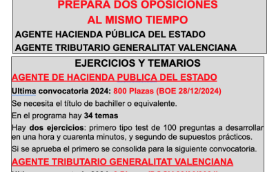 Prepara dos oposiciones a la vez: Hacienda Pública y Tributario Generalitat Valenciana